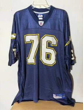 Reebok NFL Equipment San Diego Chargers Jamal Williams #76 Blue Jersey 2XL